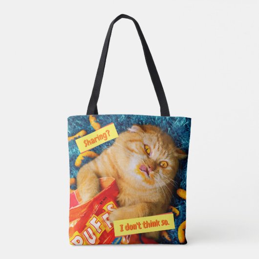 Tote Bag Chat mangeant des boulettes de fromage (Dos)