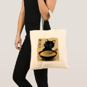 Tote Bag Chat mangeant des ramen (Devant (produit))