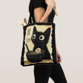 Tote Bag Chat mangeant des ramen (De près)