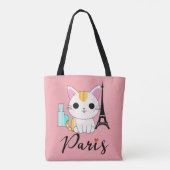Tote Bag Chat mignon à Paris (Dos)