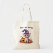 Tote Bag Chat mignon dans la sorcière Casquette Halloween T (Devant)