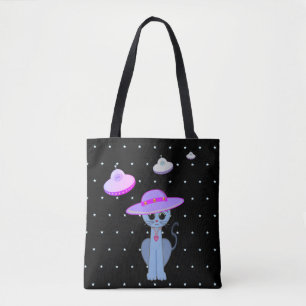 Tote Bag Chat mignon dans un chapeau
