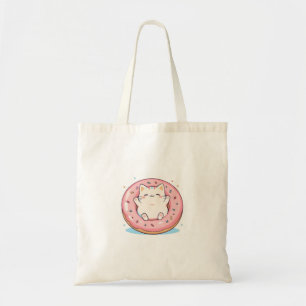 Tote Bag Chat mignon dans un design doux Kawaii de beignet