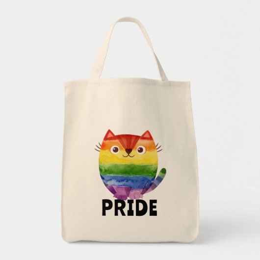 Tote Bag Chat mignon de fierté aquarelle (Devant)