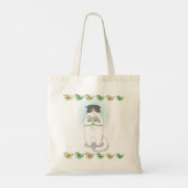 Tote Bag Chat mignon drôle avec petits oiseaux Cadeau Amour (Dos)