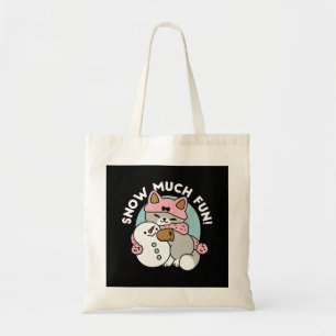 Tote Bag Chat mignon en Engin à neige avec Art Snowman