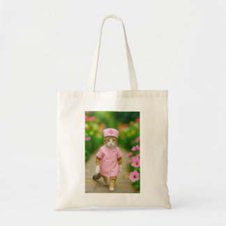 Tote Bag Chat mignon en Pink Nurse Uniform Shopping Bag