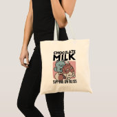 Tote Bag Chat Mignon Lait Chocolat – Boisson Confortable & (Devant (produit))