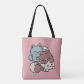 Tote Bag Chat Mignon Lait Chocolat – Boisson Confortable et (Dos)