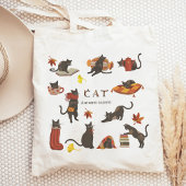 Tote Bag Chat mignonne Saison Automne Bonjour Automne