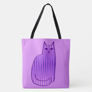 Tote Bag Chat moderne du milieu du siècle, orchidée et viol