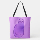 Tote Bag Chat moderne du milieu du siècle, orchidée et viol (Dos)