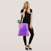 Tote Bag Chat moderne du milieu du siècle, orchidée et viol (Sur le modèle)