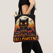 Tote Bag Chat Monster éffrayant Haunted Maison Halloween (De près)