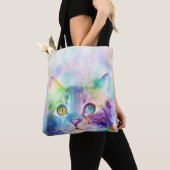 Tote Bag chat multicolore cat 663 (De près)