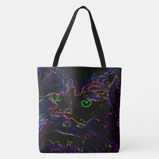 Tote Bag Chat Neon Glow (Devant)