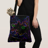 Tote Bag Chat Neon Glow (De près)