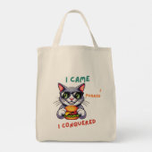 Tote Bag Chat nerd cool avec hamburger tomcat cheeseburger (Dos)