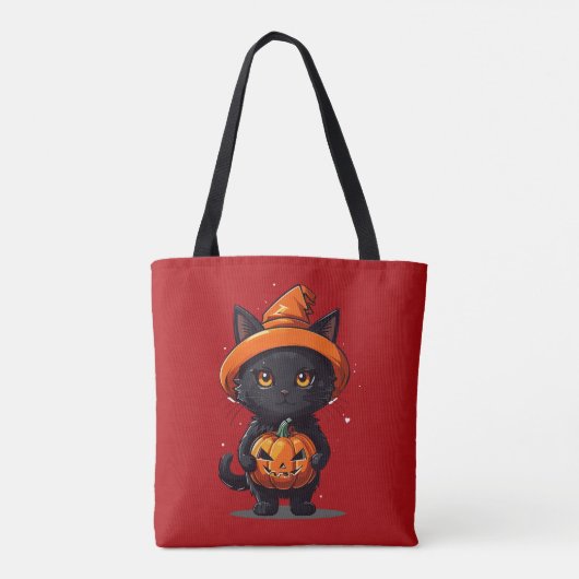 Tote Bag Chat noir avec Halloween Jack-O' (Dos)