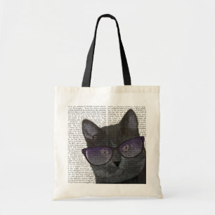 Tote Bag Chat noir avec les lunettes de soleil 2