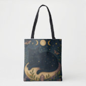 Tote Bag Chat noir céleste (Devant)