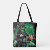 Tote Bag Chat noir conduite vélo St. Patrick's Day (Dos)