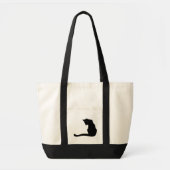 Tote Bag Chat noir de silhouette (Devant)