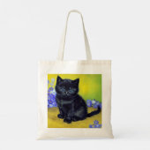Tote Bag Chat noir de Van Gogh Fleurs violettes (Dos)
