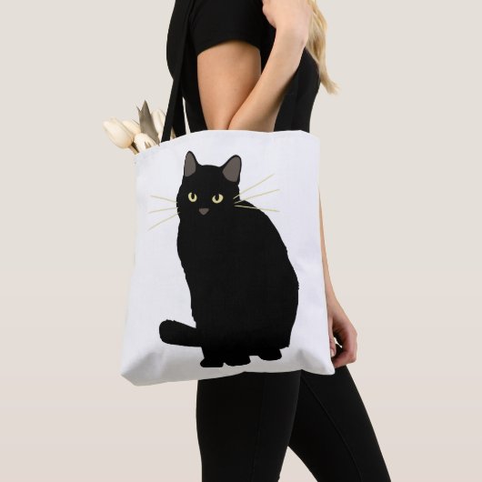 Tote Bag Chat noir Dessin Cute Chat Noir Chat Maman Amoureu (De près)