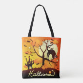 Tote Bag Chat noir d'Halloween (Dos)