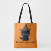 Tote Bag Chat noir d'Halloween blanc mignon (Devant)