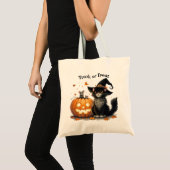 Tote Bag Chat noir d'Halloween dans la sorcière Casquette d (Devant (produit))