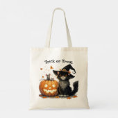 Tote Bag Chat noir d'Halloween dans la sorcière Casquette d (Dos)