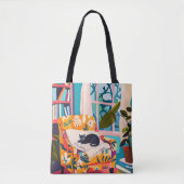 Tote Bag Chat noir dormant sur le canapé (Devant)