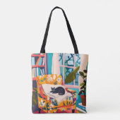 Tote Bag Chat noir dormant sur le canapé (Dos)
