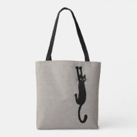 Chat noir drôle accrochant sur | Kitty