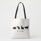 Tote Bag Chat noir drôle mignon personnalisable (Devant)