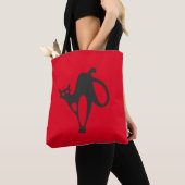 Tote Bag Chat noir effrayant personnalisé (De près)
