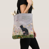 Tote Bag Chat noir en fleurs (De près)