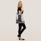 Tote Bag Chat noir en Teacup (Sur le modèle)