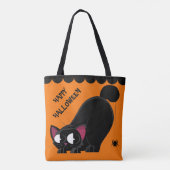 Tote Bag Chat noir et araignée de Halloween (Dos)