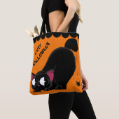 Tote Bag Chat noir et araignée de Halloween (De près)