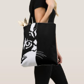 Tote Bag Chat noir et blanc 657 (De près)