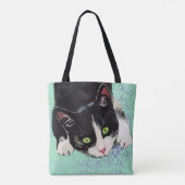 Tote Bag Chat noir et blanc de smoking (Dos)