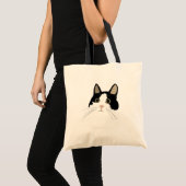 Tote Bag Chat noir et blanc Kitty mignon (Devant (produit))