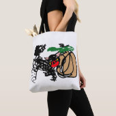 Tote Bag Chat noir et citrouille d'amour (De près)