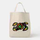 Tote Bag Chat noir et corbeau patch fun (Dos)