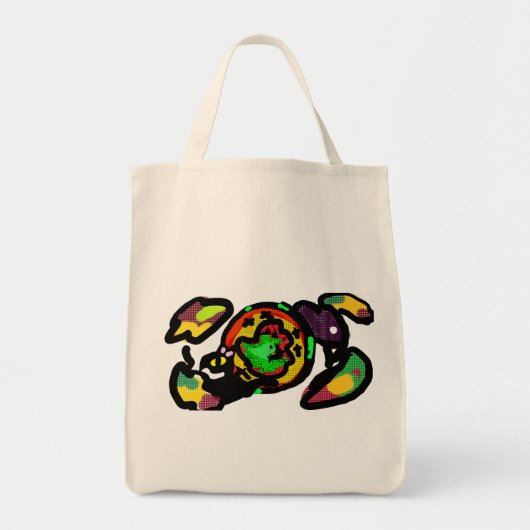 Tote Bag Chat noir et corbeau patch fun (Devant)