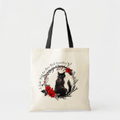 Tote Bag Chat noir et Rose (Devant)