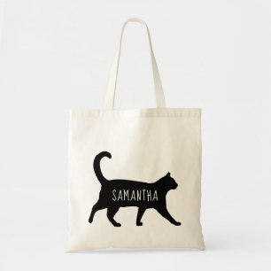 Tote Bag Chat noir fantastique personnalisé avec votre nom
